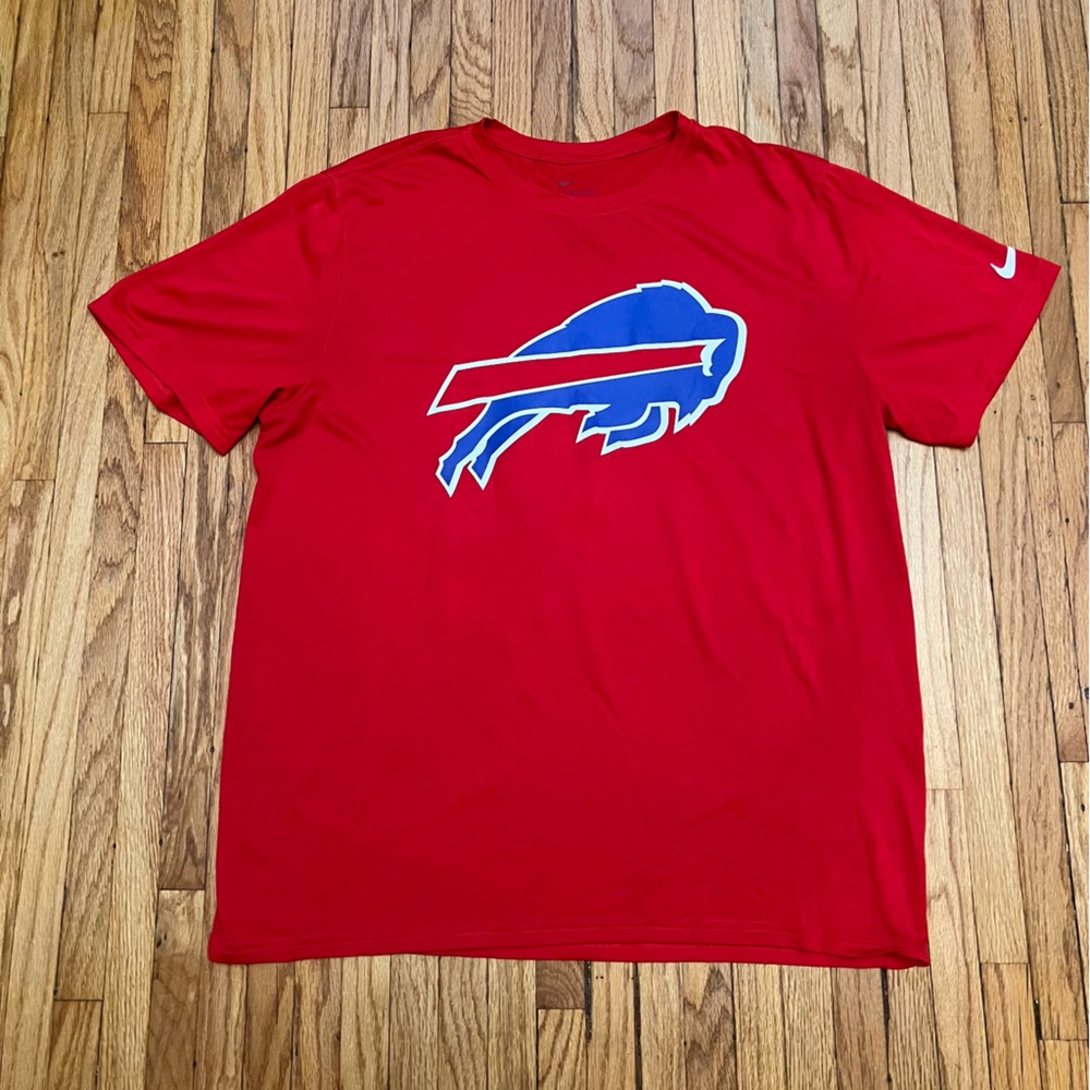 $40 Buffalo Bills Red Nike Dri Fit Shirt XL Lightweight Jersey Vtg Cap Allen Hat